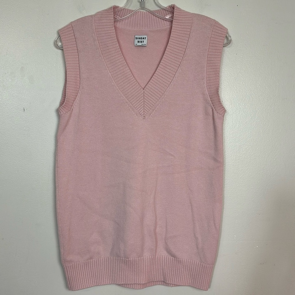 Sunday Best Aritzia Winston Merino Wool Oversized Ribbed Knit Sweater Vest